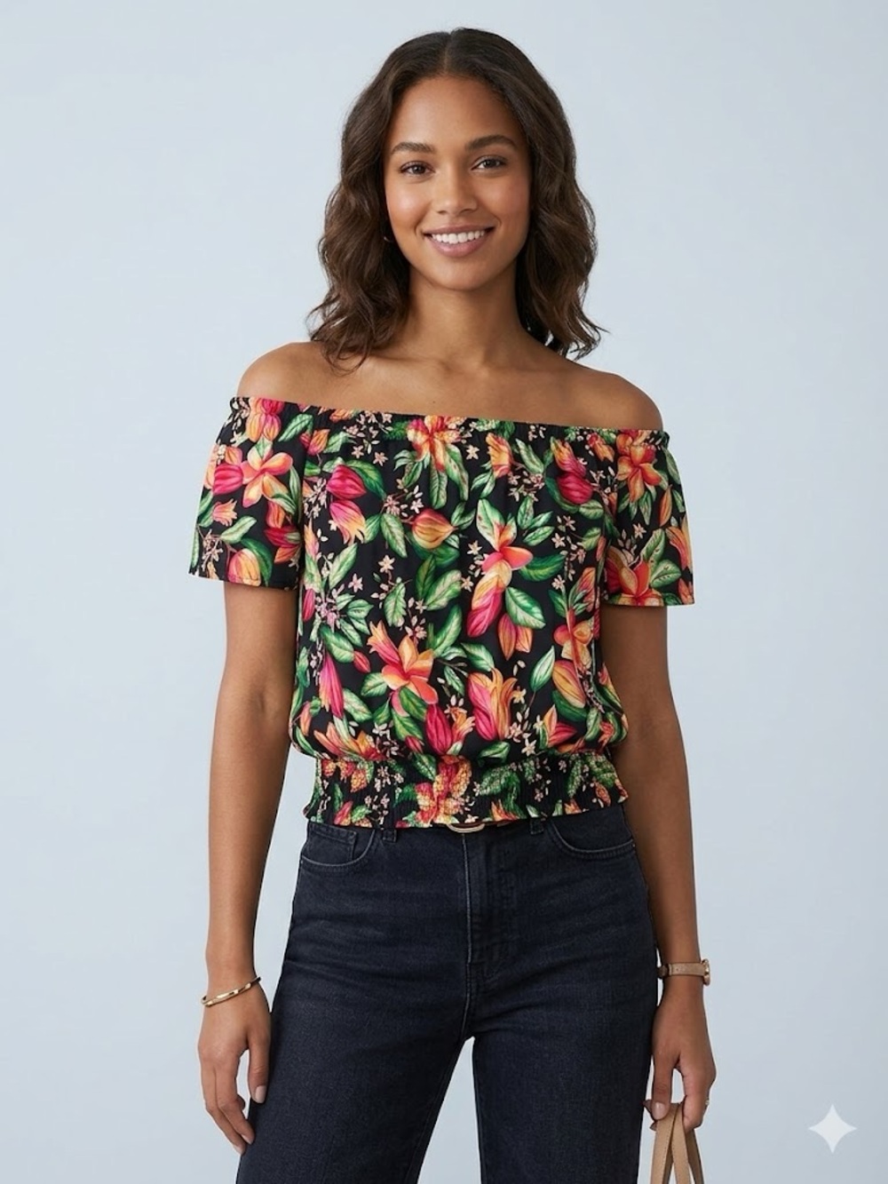 Tropical Floral Crop Top